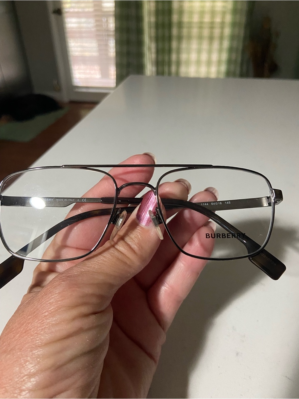 Burberry Men's Aviator Glasses in Silver and Black new without tags frames only